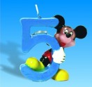 Bougie chiffre n° 5 Mickey