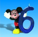Bougie chiffre n° 6 Mickey