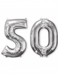 Ballon alu chiffre argent 50 ans Ballon alu chiffre argent 50 ans